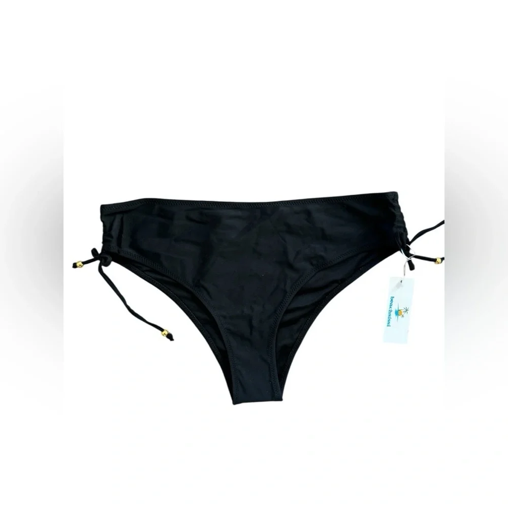 Black Bikini Bottom with Side Ruching